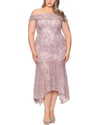 Xscape - Plus Sequined Lace Cocktail And Party Dress - Lyst
