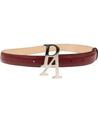 Palm Angels - Red Leather Logo Plate Belt - Lyst