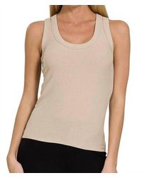 Zenana - Ribbed Scoop Neck Tank Top - Lyst