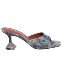 AMINA MUADDI - Ladies Lupita Printed Suede Tie Dye Denim Sandals - Lyst