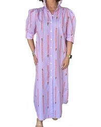 Adrienne - Nina Fleur Path Midi Shirt Dress - Lyst