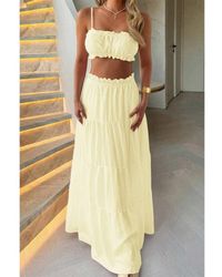 TRUEDAMES - Two Pieces Sleeveless Tank Top And Maxi Skirt Set - Lyst