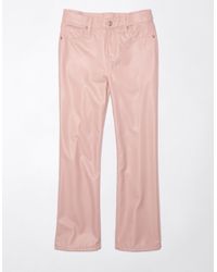 American Eagle Outfitters - Ae High-waisted Vegan Leather Kick Bootcut Crop Pant - Lyst