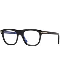 Tom Ford - Eyeglasses Square Full Rim, Shiny Frame And Clear Light Block Lens Ft5939-B001 - Lyst