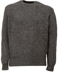 Fedeli - Long-Sleeve Crew Neck Sweater With Ribbed Detailing - Lyst