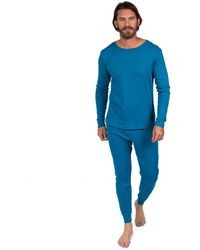 Leveret - Two Piece Cotton Pajamas Boho Solid Color - Lyst