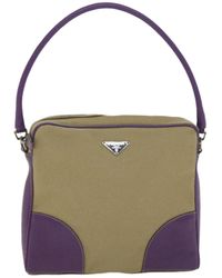 Prada - Bauletto Canvas Shoulder Bag (pre-owned) - Lyst