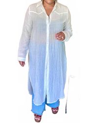 Umgee - Whimsy Crinkle Collared Button Up Maxi Shirt Dress - Lyst