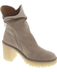 Free People - Jack Zip Leather Block Heel Ankle Boots - Lyst