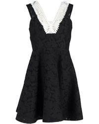 Sandro - Sandro Rhythm Pleated Embroidered Mesh Mini Dress - Lyst