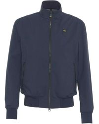 Blauer - Refined Neoprene Bomber Jacket With Internal Seams - Lyst