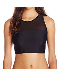 MINKPINK - Bottom's Up Sport Crew Neck Mesh Bikini Top - Lyst