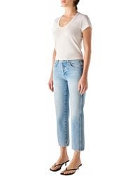 AMO - 143 Mid Rise Strait Leg Crop Jean - Lyst
