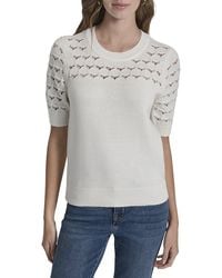 DKNY - Yoke Sweater Top - Lyst