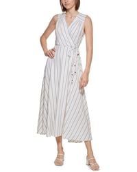 Calvin Klein - Striped Long Maxi Dress - Lyst