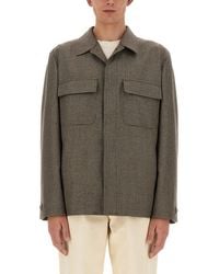 Lardini - Textured Wool And Cashmere Shirt Jacket - Lyst