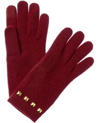 Portolano - Studs On Cuff Cashmere Tech Gloves - Lyst