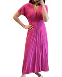 Astr - Short Sleeve Deep V-Neck Maxi Dress - Lyst