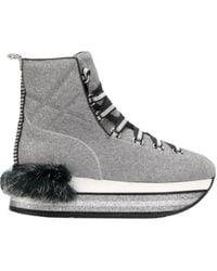 Hogan - Maxi H222 Rabbit Fur Ankle Boots - Lyst