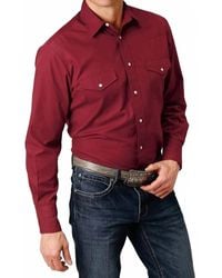 Roper - Long Sleeve Snap Broadcloth Western Shirt - Lyst