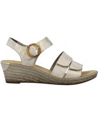 Rieker - Fanni 87 Synthetic Leather Wedge Sandals - Lyst