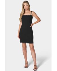 Bebe - Rib Midi Dress With Lace Trim - Lyst