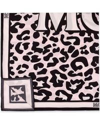 MCM - Leopard Print Logo Silk Scarf - Lyst