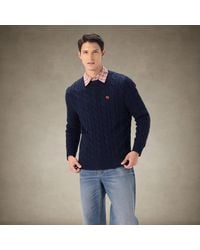 Members Only - Crew Neck Cable Sweater - Lyst