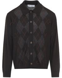 Our Legacy - Argyle Wool Evening Polo With Pointed Collar - Lyst