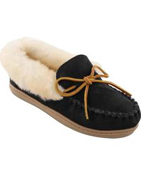 Minnetonka - Alpine Slipper Suede Sheepskin Slip On Moccasin Jobb394 - Lyst
