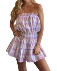 Day + Moon - Check Romper - Lyst