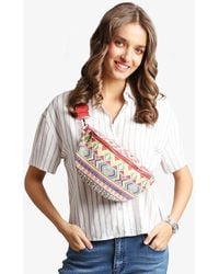 Fashnzfab - Boho Abstract Pattern Embroidered Crossbody Belt Bag Sling Bag Fanny Pack - Lyst