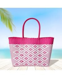 Fashnzfab - Aztec Pattern Basket Weave Tote Bag Shoulder Bag - Lyst