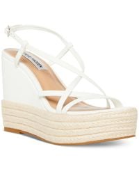 Steve Madden - Whitlee Faux Leather Dressy Wedge Sandals - Lyst