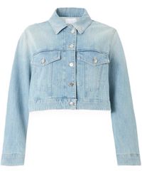 Dondup - Cropped Denim Jacket With Classic Collar - Lyst