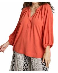 Umgee - Raglan Sleeve High Low Hem Blouse - Lyst