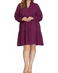 She + Sky - Long Sleeve Mini Dress - Lyst