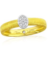 Suzy Levian - Sterling Cubic Zirconia Oval Coil Ring - Lyst