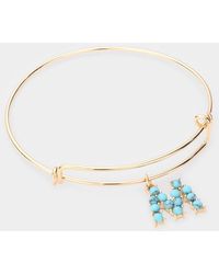 Fashnzfab - M- Embellished Initial Monogram Charm Bracelet - Lyst