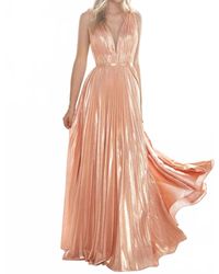 Cinderella Divine - A-Line Metallic Pleated Gown - Lyst