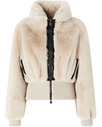 Pinko - Short Faux Fur Raised Collar Bomber Jacket - Lyst