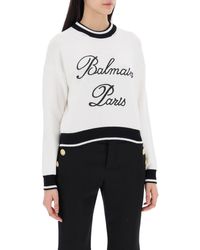Balmain - Embroidered Logo Pullover - Lyst