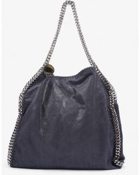 Stella McCartney - Falabella Bag Metallic Navy Faux Leather Shoulder Bag - Lyst