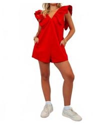 Day + Moon - Biggest Fan Denim Romper - Lyst