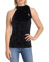 Ramy Brook - Tie Neck Sequined Halter Top - Lyst