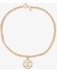 Chanel - Circle Coco Necklace Plated - Lyst