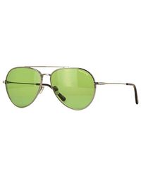 Tom Ford - Aviator Full Rim, With A Shiny Gunmetal Frame And Vintage Lens - Lyst