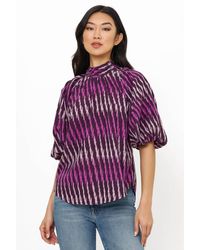 Oliphant - Button Neck Blouse - Lyst