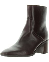 27 EDIT - Erica Block Heel Faux Leather Booties - Lyst
