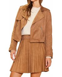 Skies Are Blue - Faux Suede Motto Jacket - Lyst